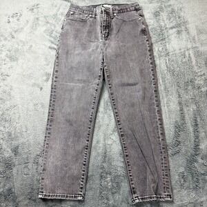 Gray Wash High Rise Cropped Jeans Denim Pants Comfort Casual Everyday Style